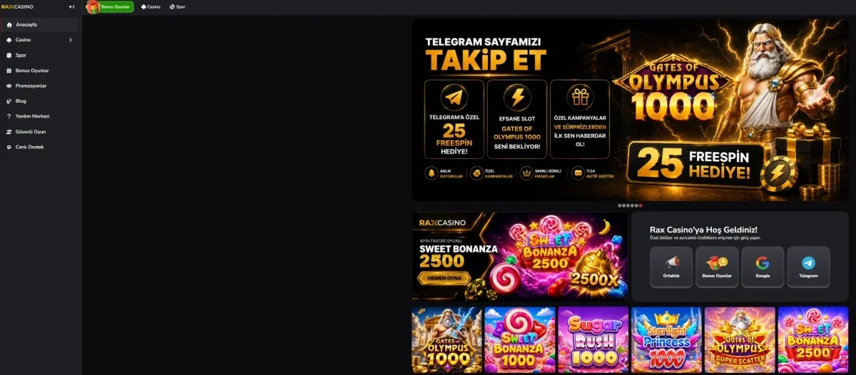 Rax Casino ekran görüntüsü